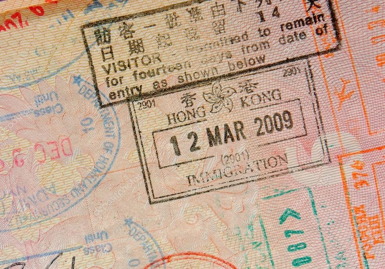 Штамп Гонконга в паспорте, безвизовое посещение Гонконга
