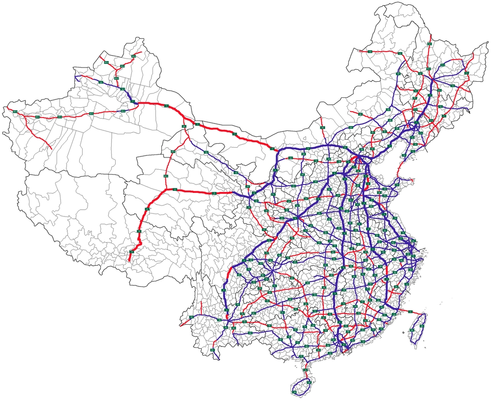 Карта скоростных автодорог Китая