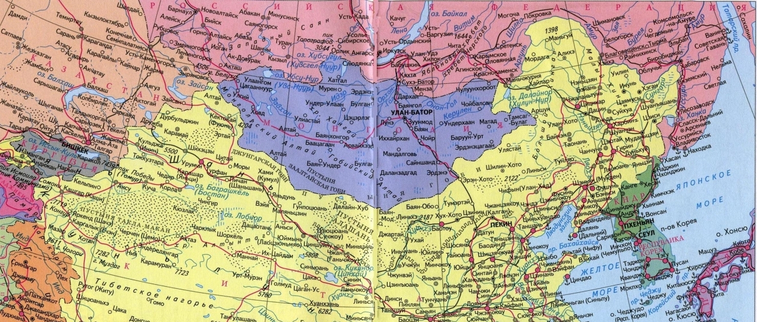 Северный Китай на карте