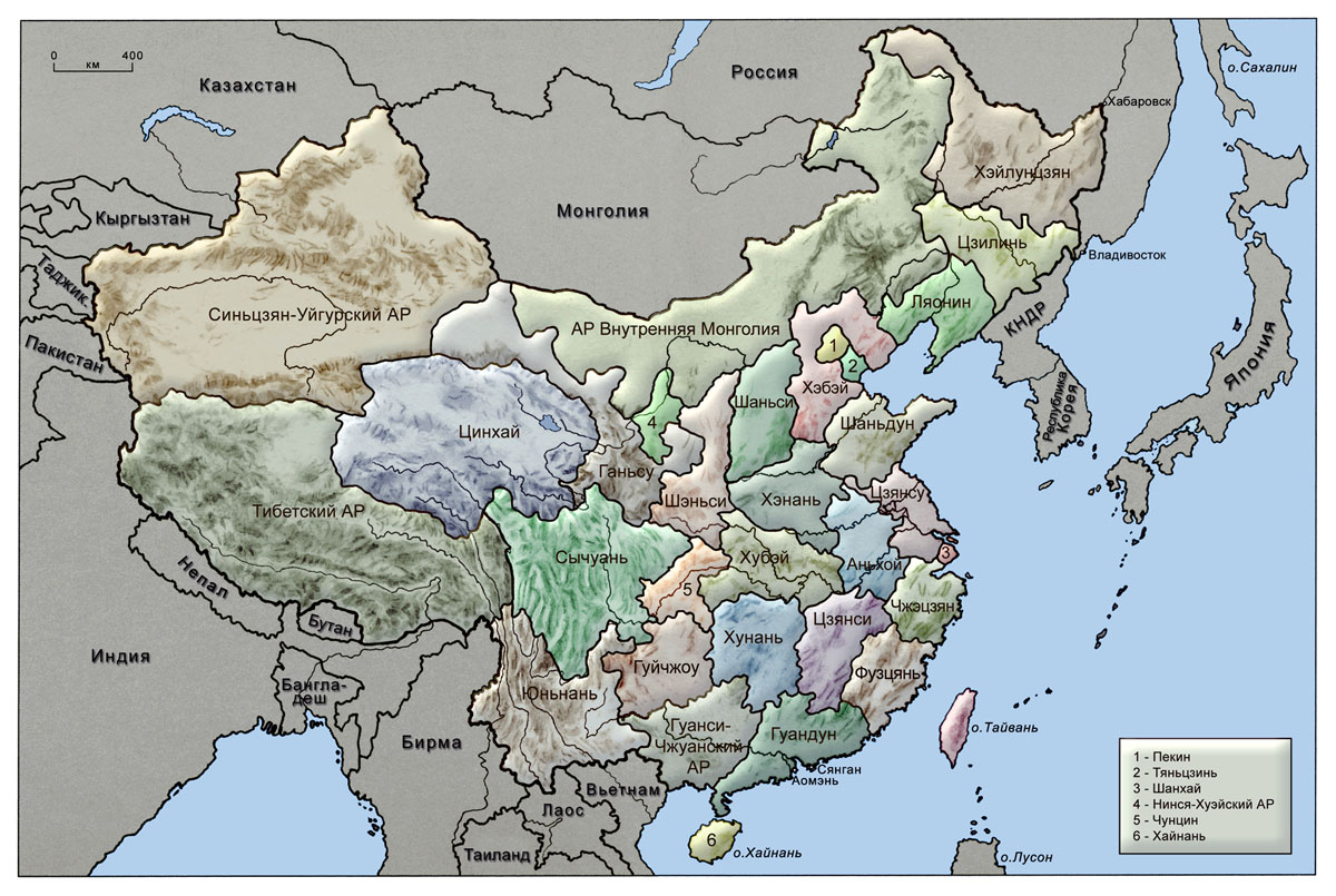 Карта провинций Китая