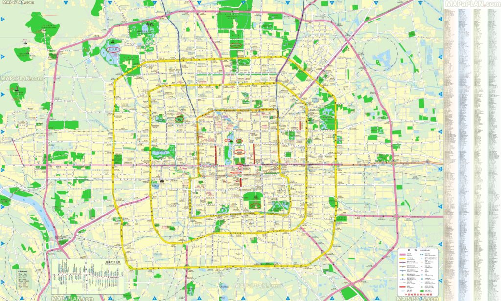 Подробная карта Пекина с улицами