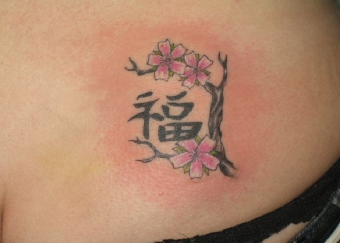 Китайские иероглиф Счастье тату